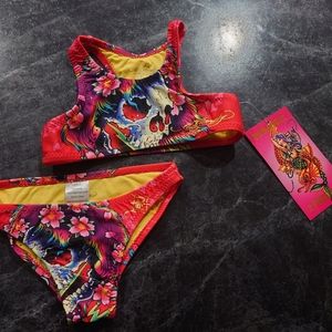 Ed Hardy Baby girl 2 piece bikini, size 2-3